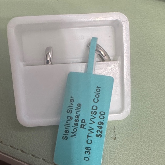 Sterling Silver Moissanite Huggies